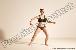 Underwear Martial art Woman White Moving poses Average long colored Dynamic poses Academic